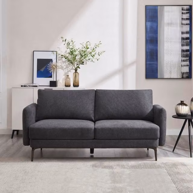 More4Homes Sofia Modern Scandi Style Fabric Sofa Set in Charcoal
