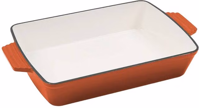 Living and Home Enamelled Cast Iron Roasting Pan, Orange, 3.7 l – 1