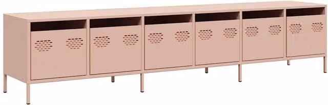 Berkfield Home Modern Pink Metal TV Cabinet W: 202 cm, D: 39 cm, H: 43.5 cm – 1