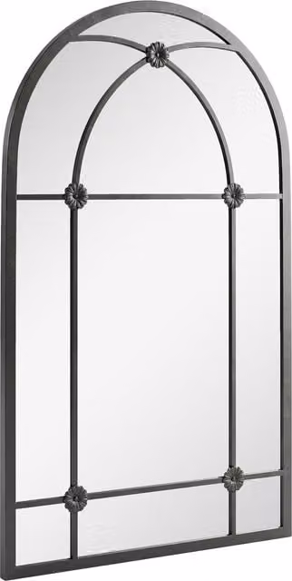 Outsunny Black Arched Decorative Wall Mirror