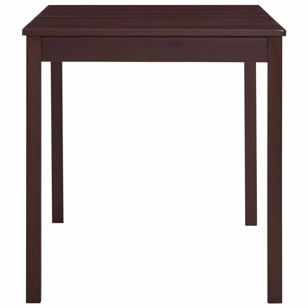 Berkfield Home Rectangular Pinewood Dining Table in Dark Brown, W/D/H: 140 x 70 x 73 cm – 3