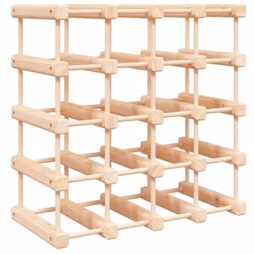 vidaXL Solid Wood Pine Wine Rack for 20 Bottles, Brown/Beige, W/D/H: 46.5 x 23 x 46.5 cm – 1