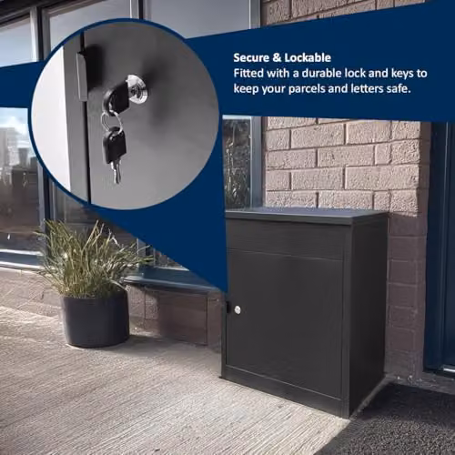 Nicoman Steel Wall Mounted Parcel Box in Black – 4