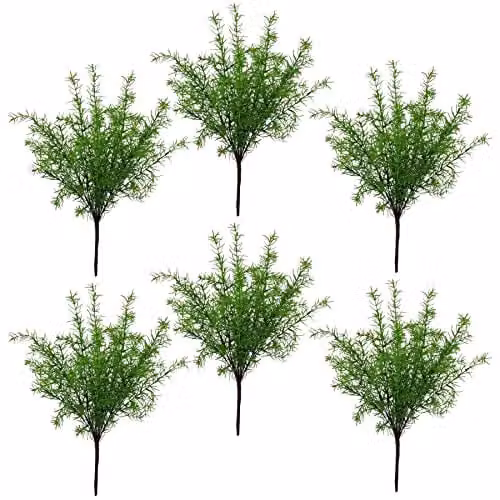 Leaf Design Green Artificial Hanging Asparagus Fern Multipack, 6 x 45 cm