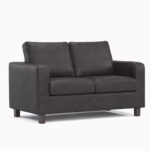 Furnishings For Less UK York 3 Piece Sofa Suite in Black Faux Leather, including 2 Seater Sofa and 2 Armchairs – 2
