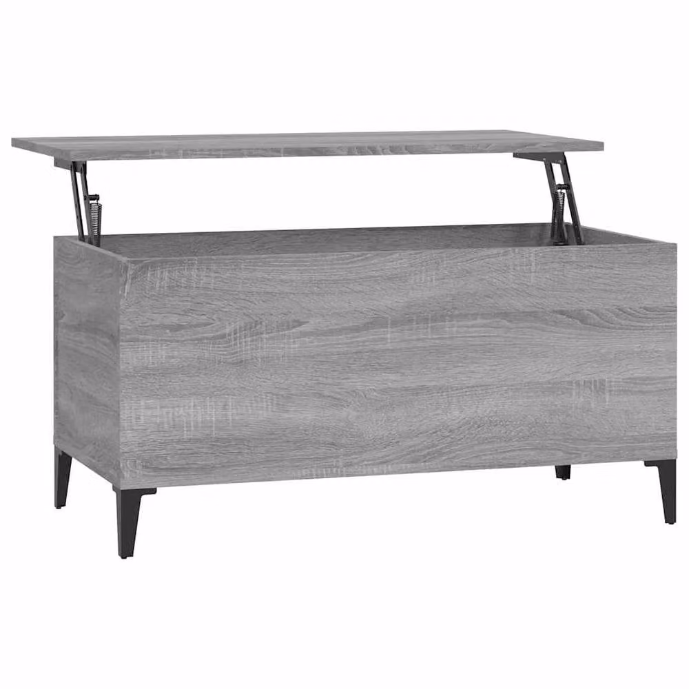 Berkfield Home Modern Grey Sonoma Rectangular Coffee Table with Lift Mechanism, W: 90 cm, D: 44.5 cm, H: 45 cm
