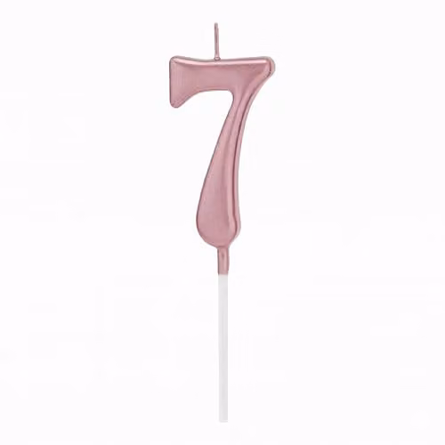 Shatchi Pink Number 7 Birthday Cake Topper Candle – 1