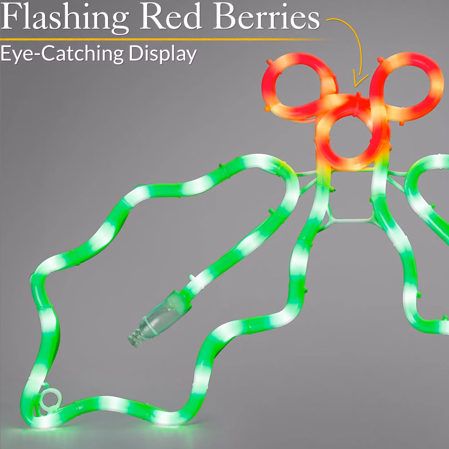 Christow Holly Christmas LED Rope Light Silhouette Wall and Window Decoration, Multicolour, W: 32 cm, H: 45 cm – 4