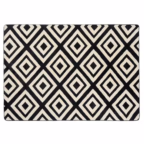 OHS Rugs Modern Geometric Hand Tufted Non Slip Polyester Area Rug in Black and White, W: 120 cm, L: 170 cm – 5