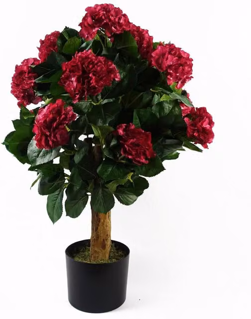 Leaf Design UK Pink Artificial Hydrangea Potted Tabletop Plant