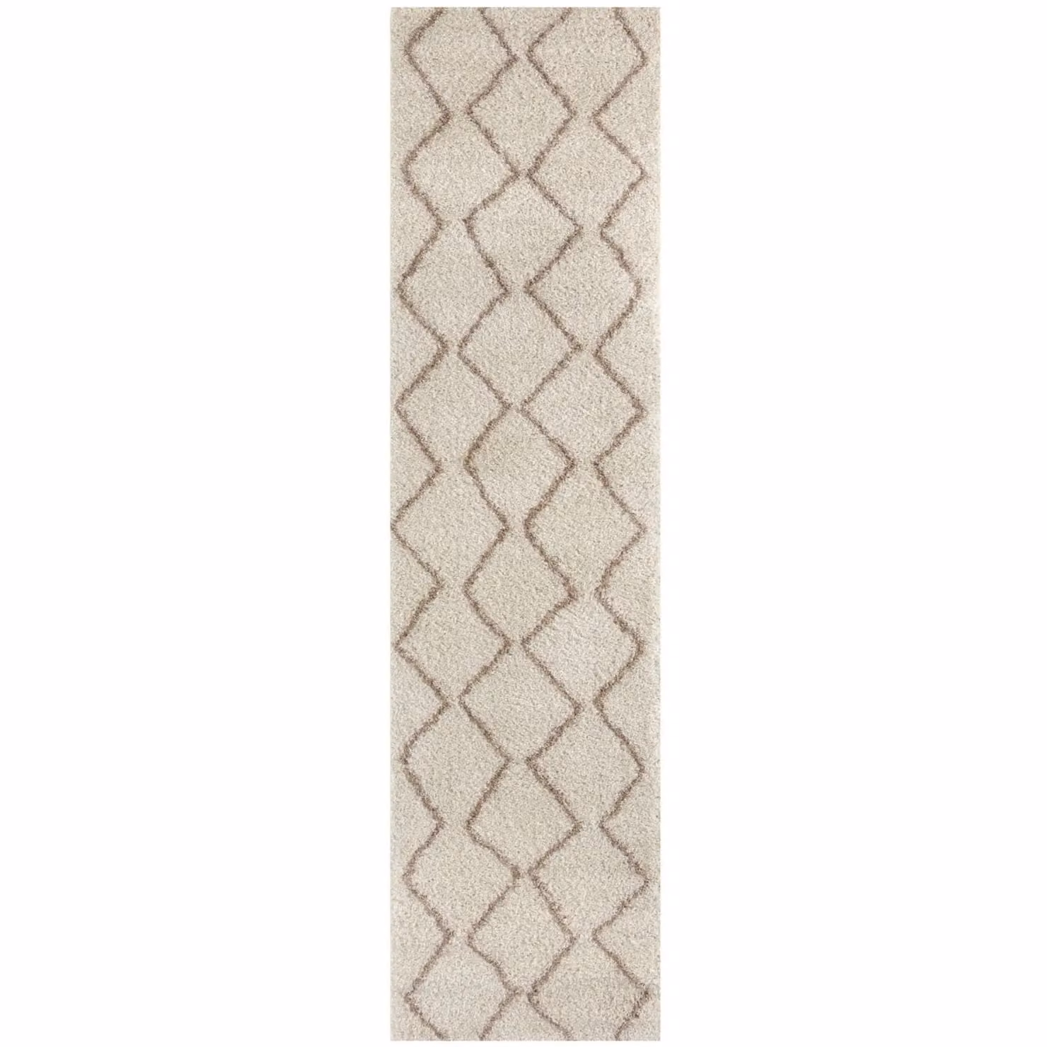 THE RUGS Moroccan Soft High Pile Shaggy Zigzag Rug in Ivory, W: 200 cm, D: 290 cm – 2