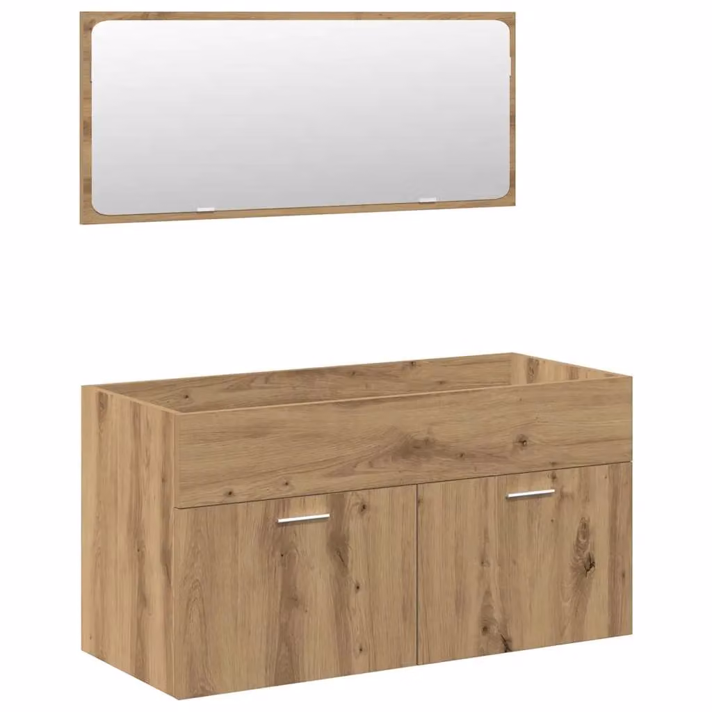 Berkfield Home 4 Piece Modern Bathroom Furniture Set in Artisan Oak Brown – 2