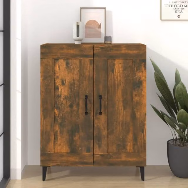 Berkfield Home Smoked Oak Sideboard in Brown, W/D/H: 69.5 x 34 x 90 cm – 1