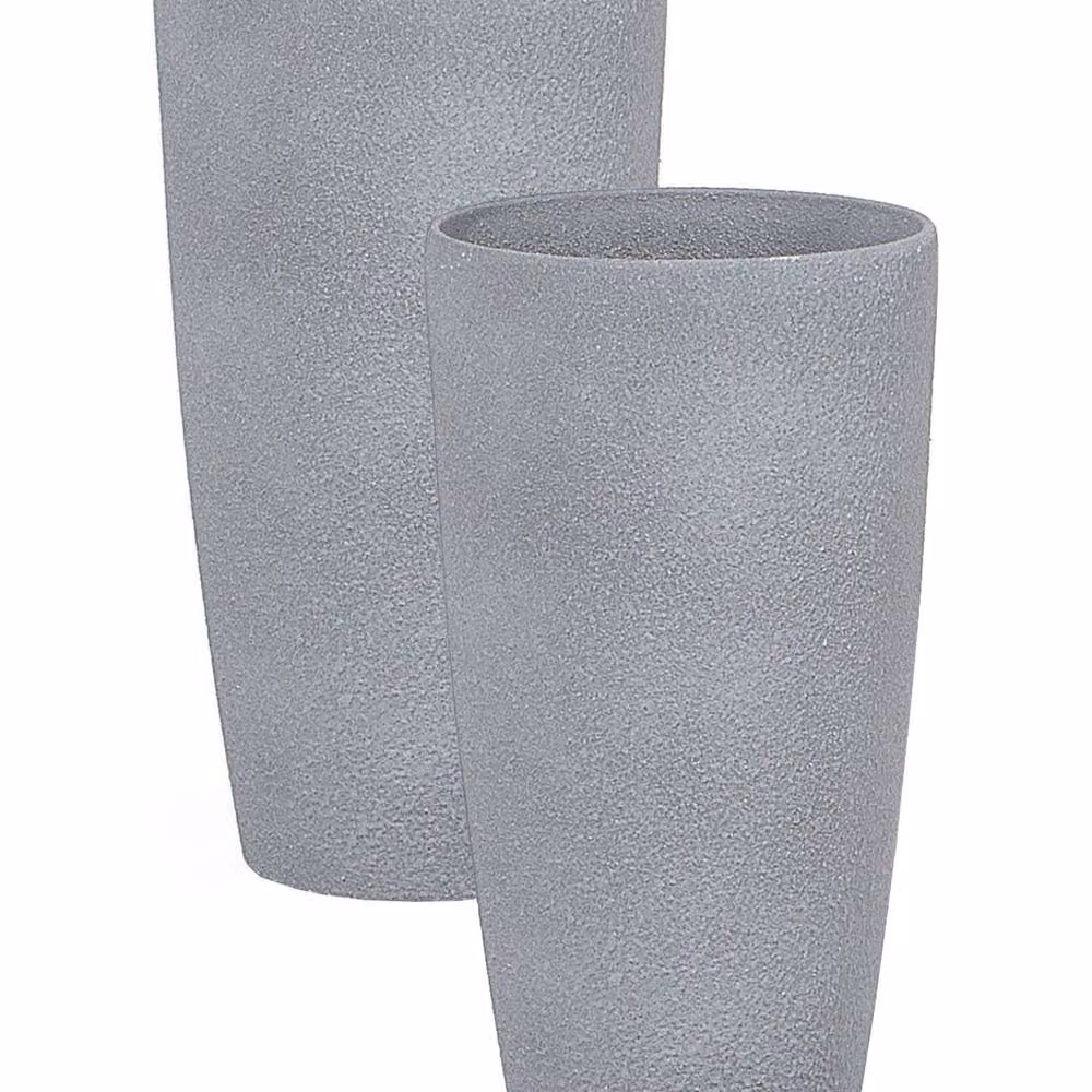 Wyld and Coco Grey Stone Tall Planter Tub Set of 2, Height: 42 cm, Width: 23 cm – 2