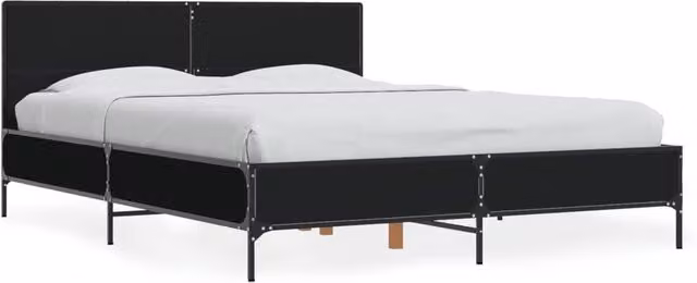Berkfield Home Modern Bed Frame in Black, W: 140 cm, L: 200 cm – 1