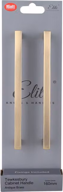 Elite Knobs & Handles Pack of 2 Tewkesbury Bow Cabinet Handles in Brushed Brass, 160mm