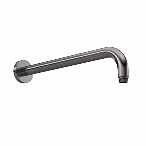 nuie ARM701 Arvan Modern Brass Round Ceiling Mount Shower Arm, Brushed Pewter