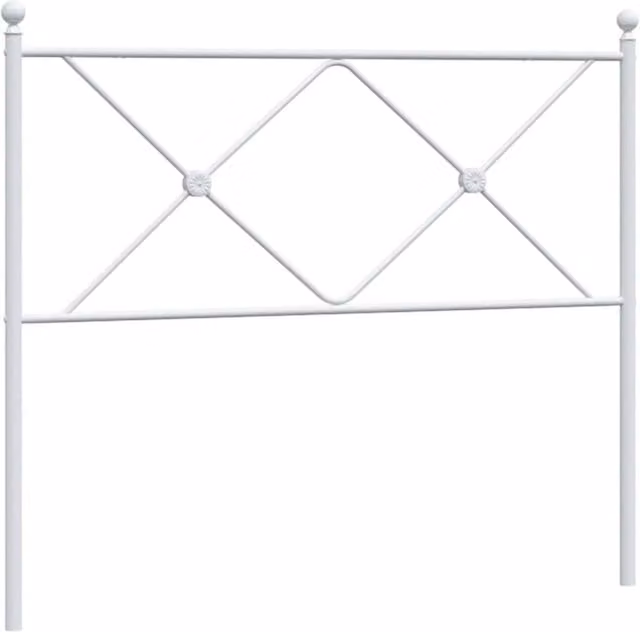 Berkfield Home Classic Metal Headboard in White, Width: 100 cm – 1