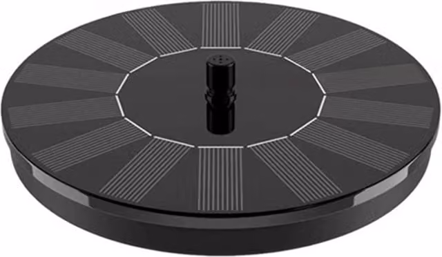 Primrose Solar Powered Round Floating Water Fountain in Black