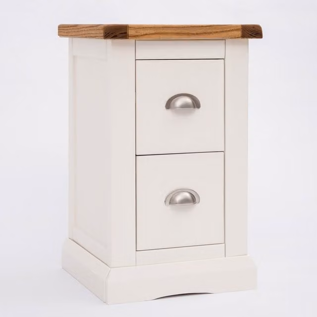 Cabinet Bits Cosenza 2 Drawer Petite Bedside Cabinet in White Ash Wood