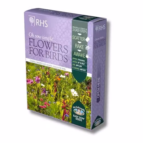 Mr Fothergill's RHS Flowers for Birds Wildflower Seed Mix, 8 Varieties, Multicolour