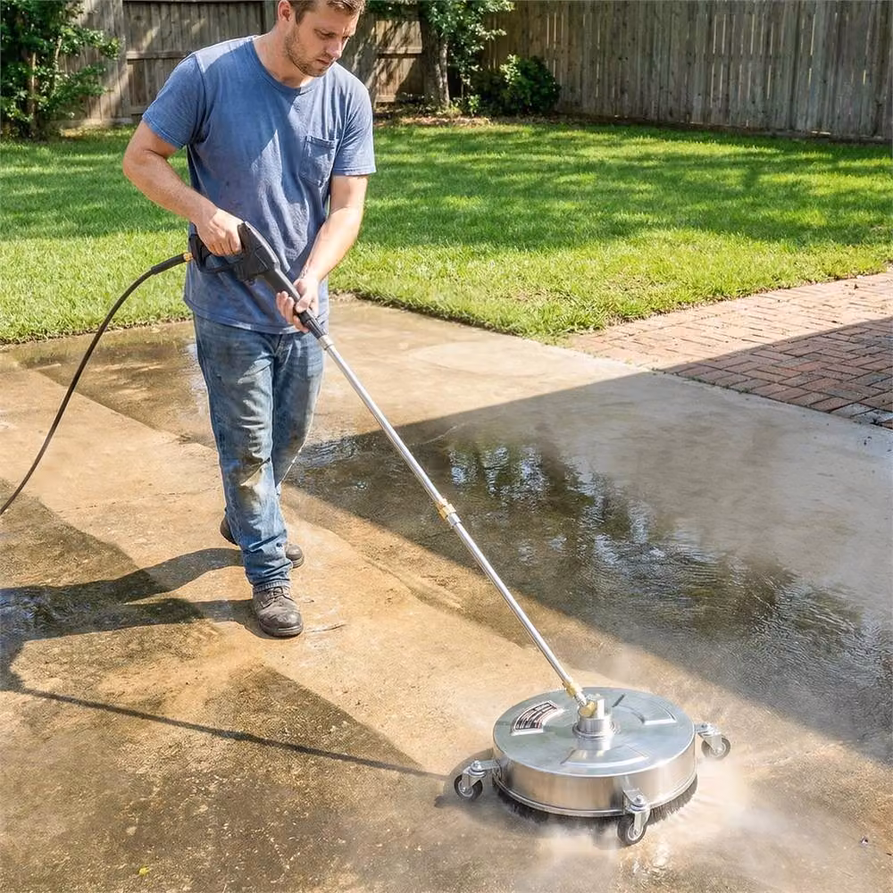 SPETLEK 13 Inch Pressure Washer Surface Cleaner with 4 Wheels in Metallic Silver – 4