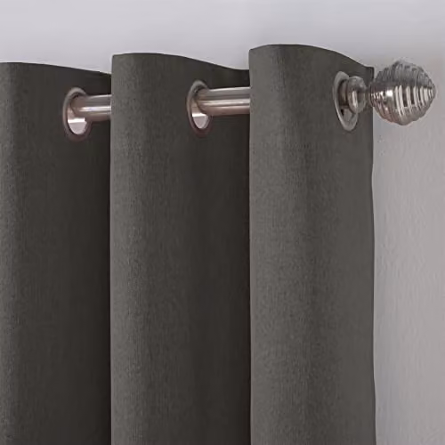 Alan Symonds Blackout Thermal Insulating Eyelet Curtains, Grey Anthracite, Pair, H: 182 cm x W: 110 cm – 2