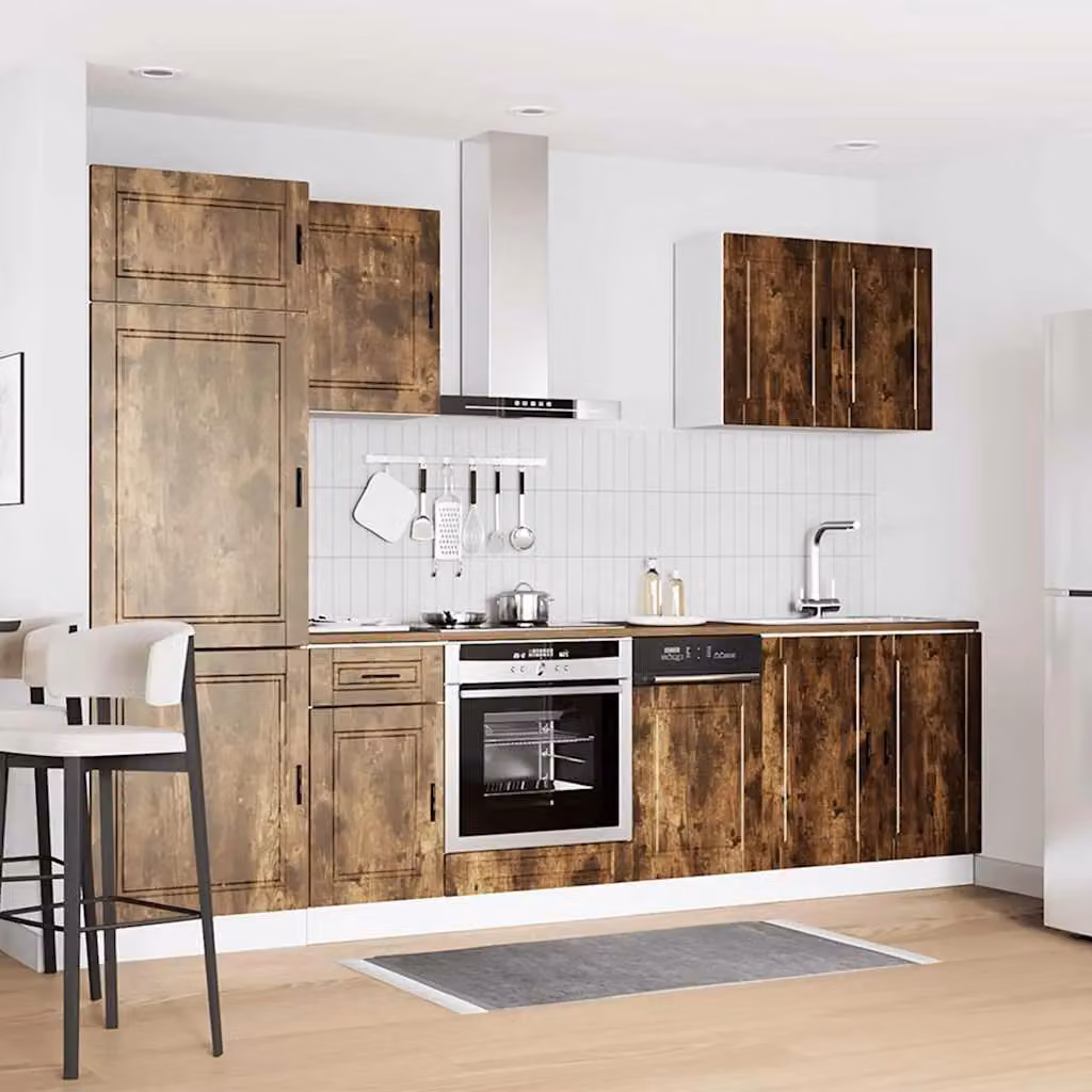 Berkfield Home Kalmar 7 Piece Kitchen Cabinet Set in Smoked Oak Brown Engineered Wood – 2