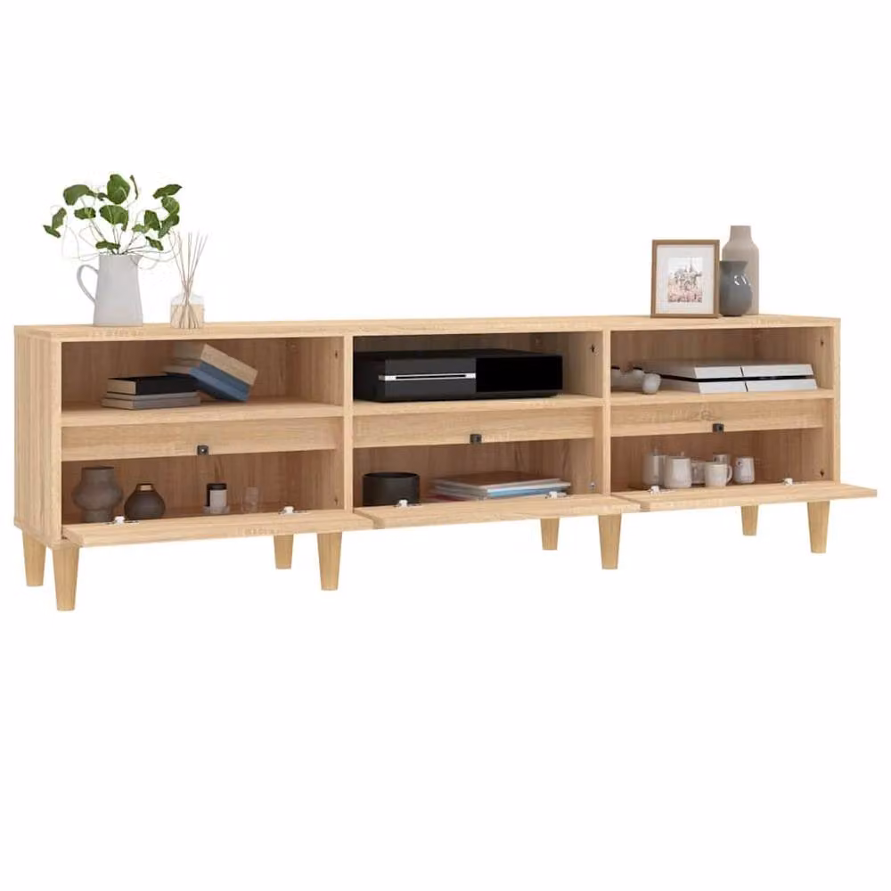 Berkfield Home Sonoma Oak TV Cabinet in Brown and Beige, W: 150 cm, D: 30 cm, H: 44.5 cm – 3