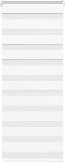Berkfield Home White Polyester Zebra Day and Night Blind, W: 65 cm, H: 100 cm