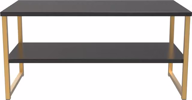 2 U Tamworth XXL Coffee Table in Black and Gold, W/D: 1000 x 500 mm – 1
