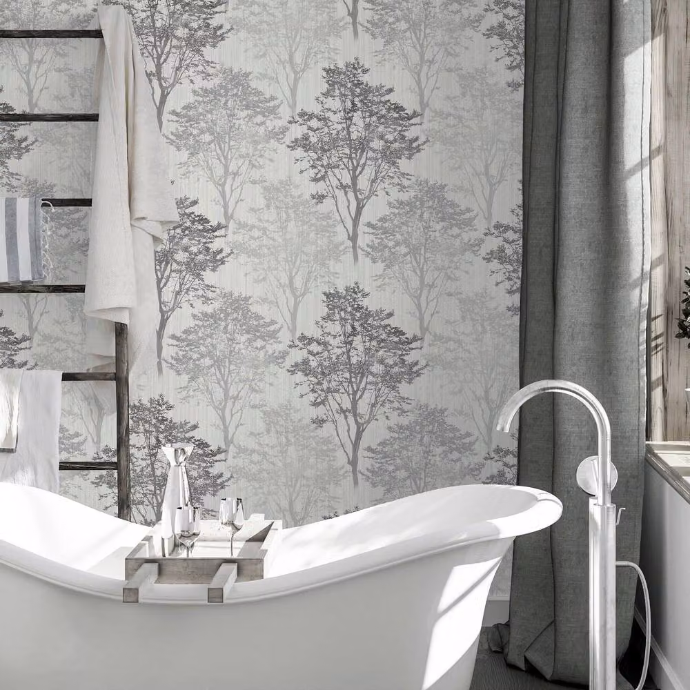 Arthouse Wildwood Grey Floral Nature Vinyl Wallpaper Roll – 5