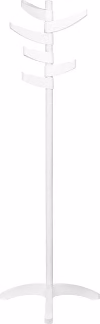 Orsina Modern White Steel and ABS Post Tree Coat Stand with 8 Hooks, H 170 x W 58 x D 58 cm