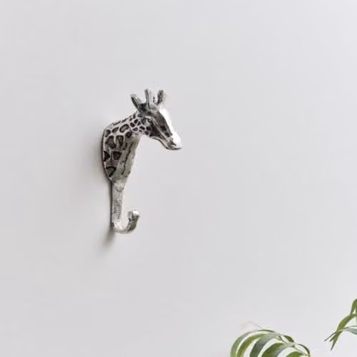 Melody Maison Silver Metal Giraffe Wall Hook