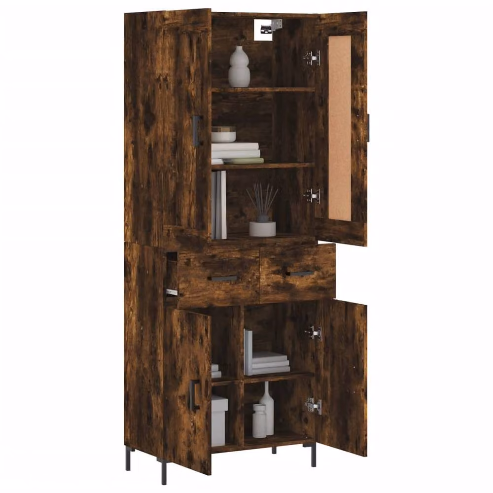 Berkfield Home Smoked Oak Highboard in Brown, W/D/H: 69.5 x 34 x 180 cm – 3