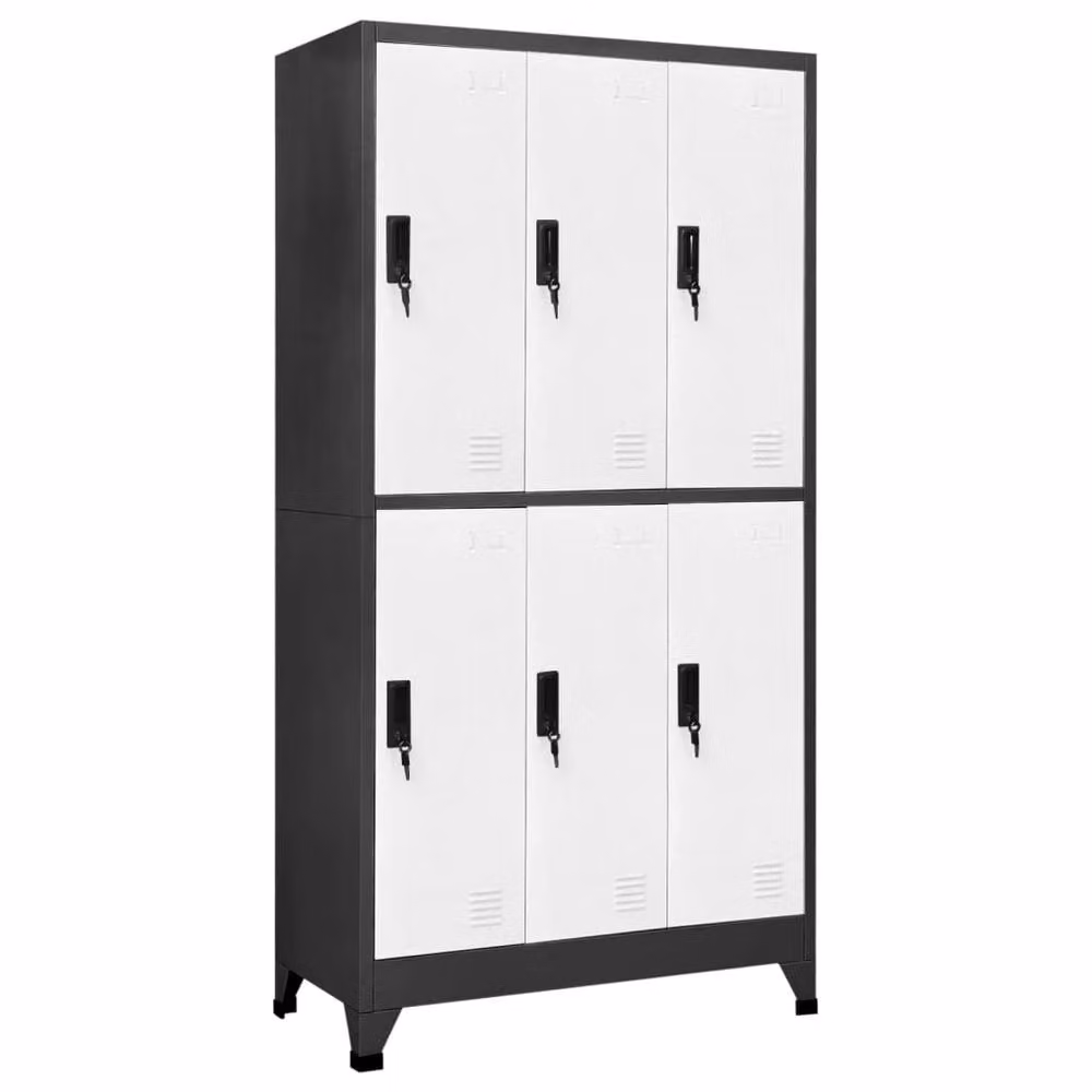 Berkfield Home Steel Locker Cabinet in Anthracite and White, W/D/H: 90 x 45 x 180 cm – 2