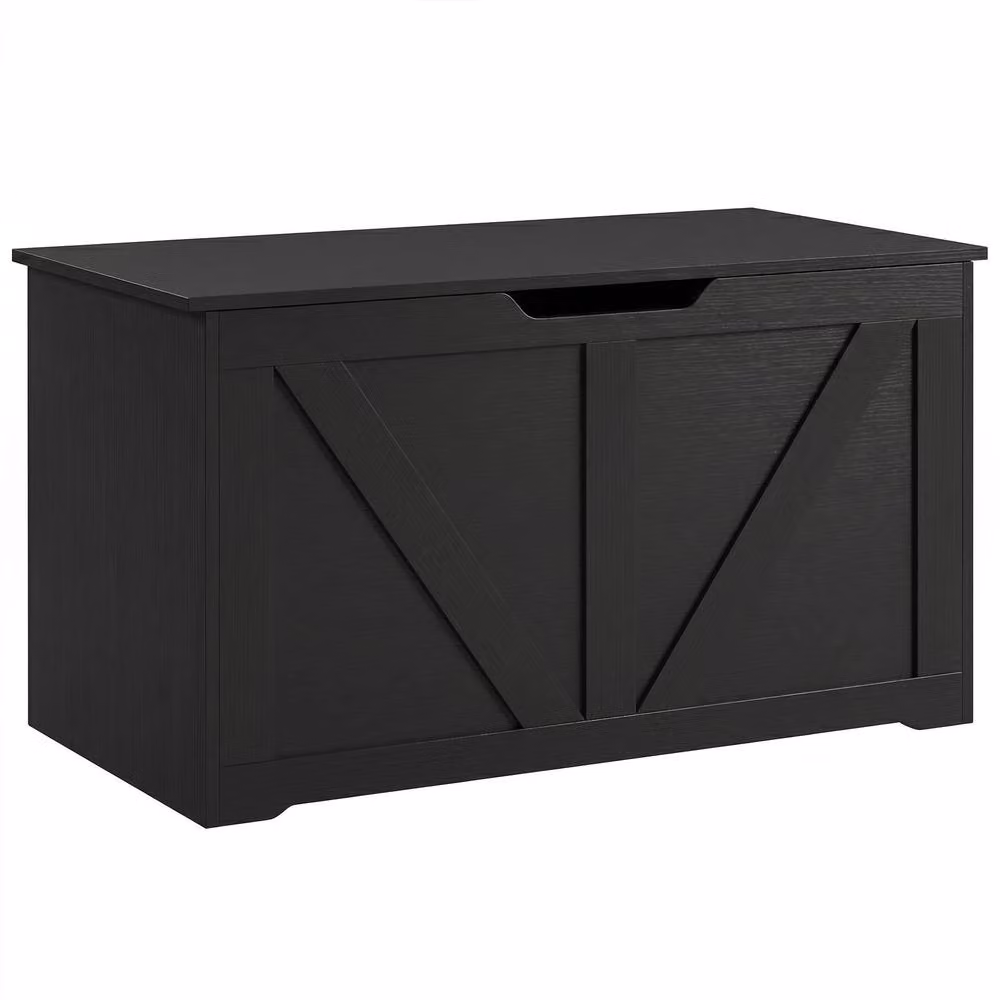 STILVORA Black Storage Box with Safety Hinge and Seat Top – 4