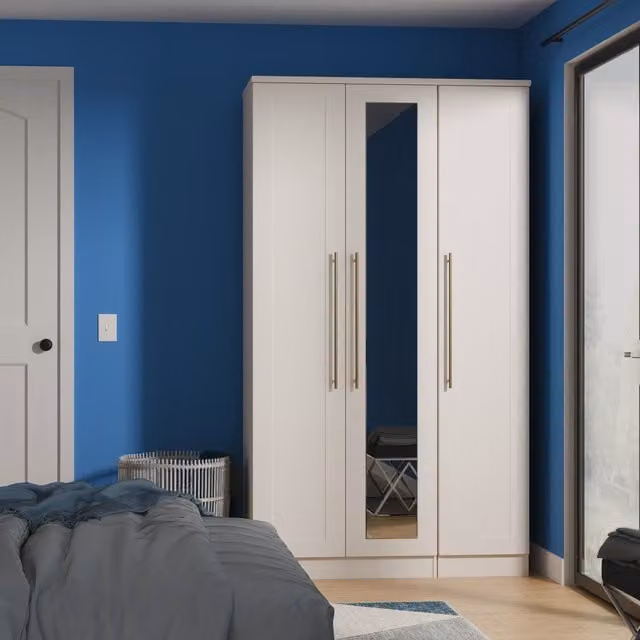 Haworth Ready Assembled Tall Triple Mirrored Wardrobe in Kashmir Matt