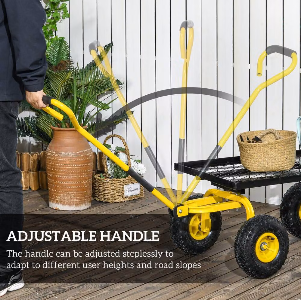 STILVORA Heavy Duty Steel Trolley, Yellow, 150 kg Capacity – 4