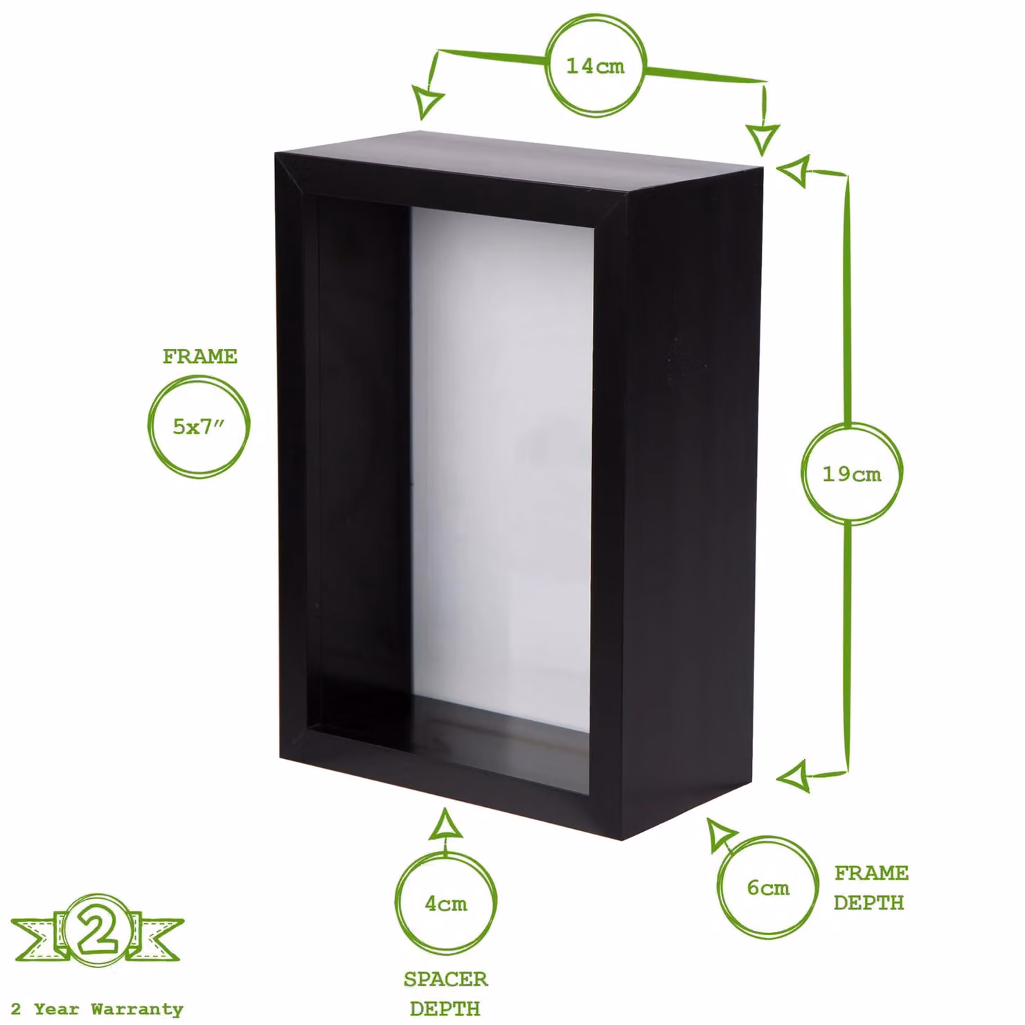 Nicola Spring 3D Shadow Box Photo Frames, Pack of 2, White, W/H: 12.7 x 19.0 cm – 2