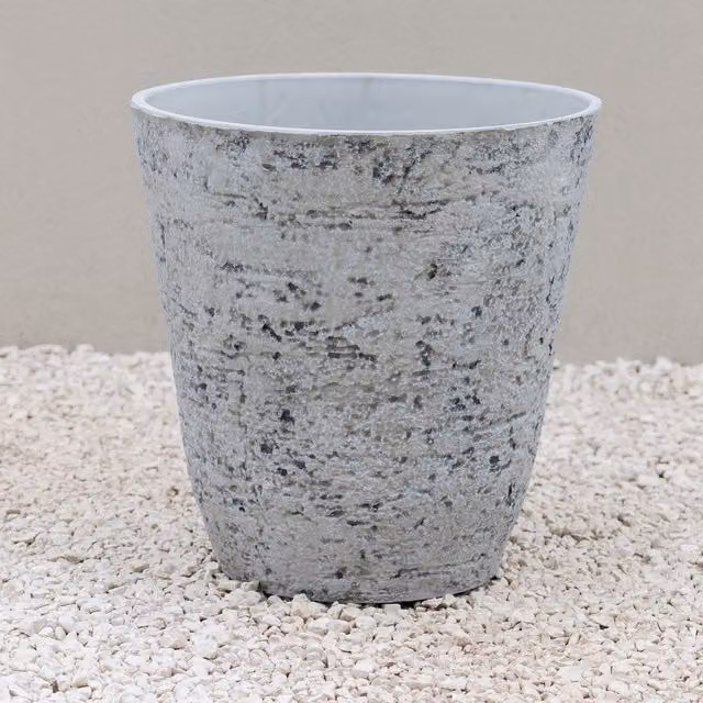 Primrose Grey Polystone Round Garden Planter and Flower Pot