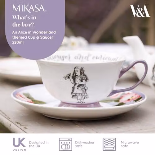 Mikasa Floral Pink Bone China Tea Cup and Saucer Set, 140ml – 2