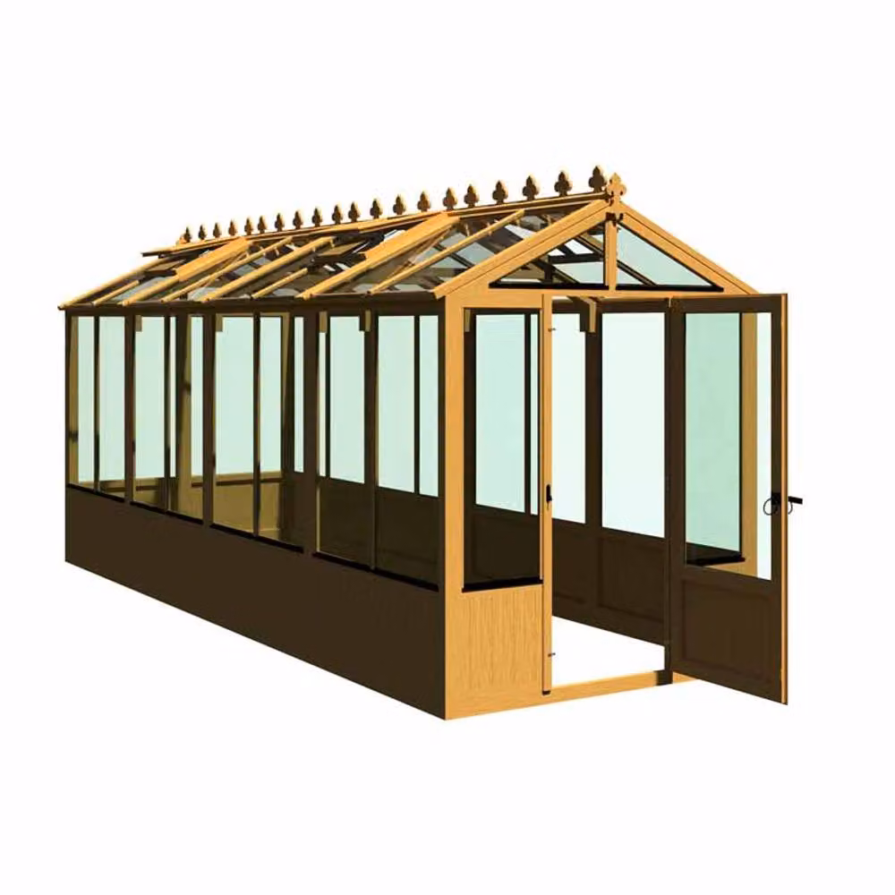 Shires Holkham Timber Greenhouse in Light Brown, W: 179 cm, L: 476 cm, H: 237.3 cm – 2