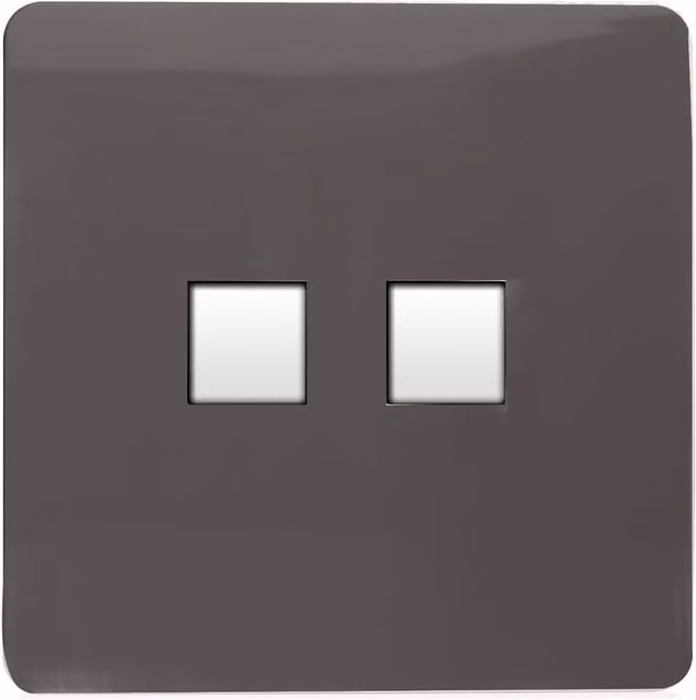 Trendi Switch 2 Gang Cat 3 Telephone Secondary Socket in Dark Mocha Brown