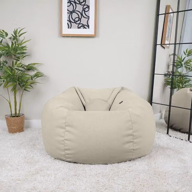 rucomfy Veneto Classic Bean Bag for Adults in Beige