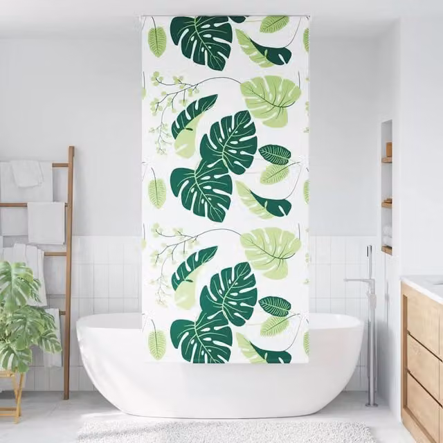 Berkfield Home Green Opaque Shower Roller Blind, W/H: 90 x 240 cm