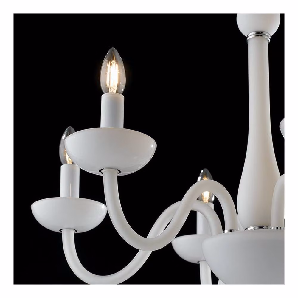 Netlighting ALFIERE 8 Light Modern White Ceiling Chandelier, W/D/H: 74 x 59 cm – 2