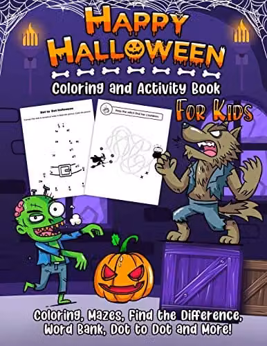 Happy Harper Halloween Edition Colouring and Activity Book for Children, Multicolour