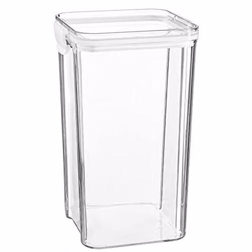 Argon Tableware White Airtight Food Storage Container, 1.3l, Stackable and Leakproof Plastic Meal Prep Container with Clip Lid