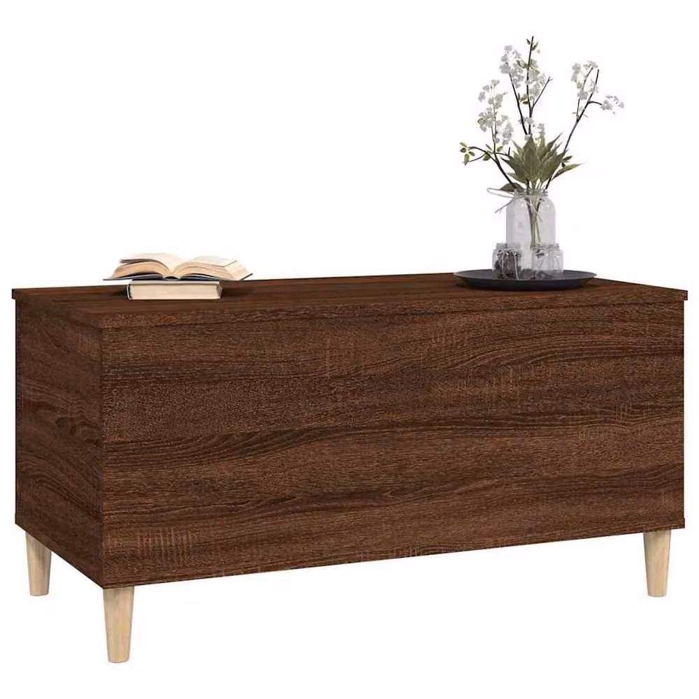 Berkfield Home Brown Oak Coffee Table with Lift Mechanism, W: 90 cm, D: 44.5 cm, H: 45 cm – 3